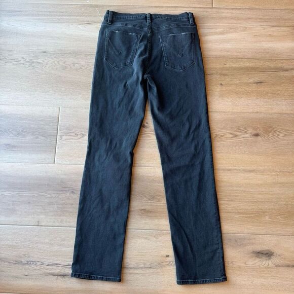 NEW Hudson Women’s Washed Black Nico Mid Rise Distressed Straight Jeans - Picture 5 of 5